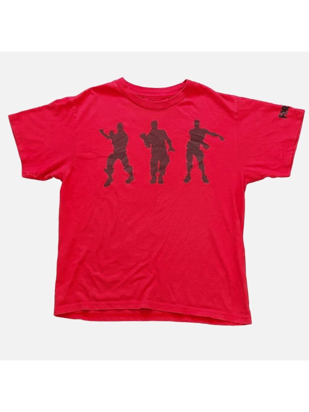 Fortnite Character Dancing Graphic Red Youth T-Shirt Size Large (14/16)